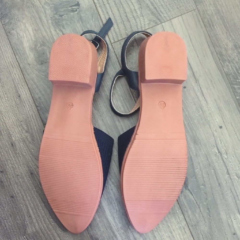 R.M. Style Brand Blue Sandals with Ankle Strap and Textured Design - Picture 6 of 9